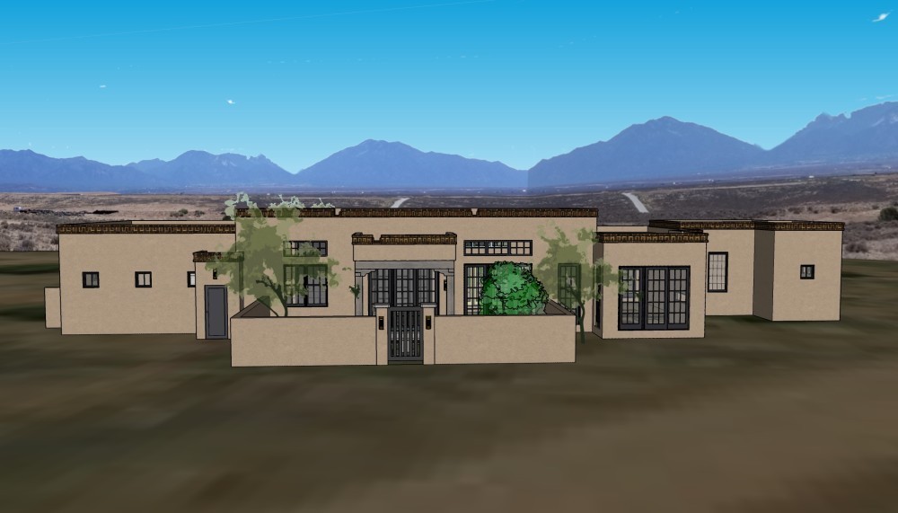 A modern house in New Mexico.